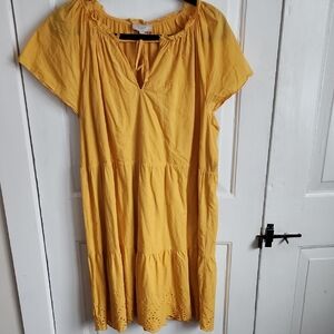 LOFT Sunny Yellow Midi Dress